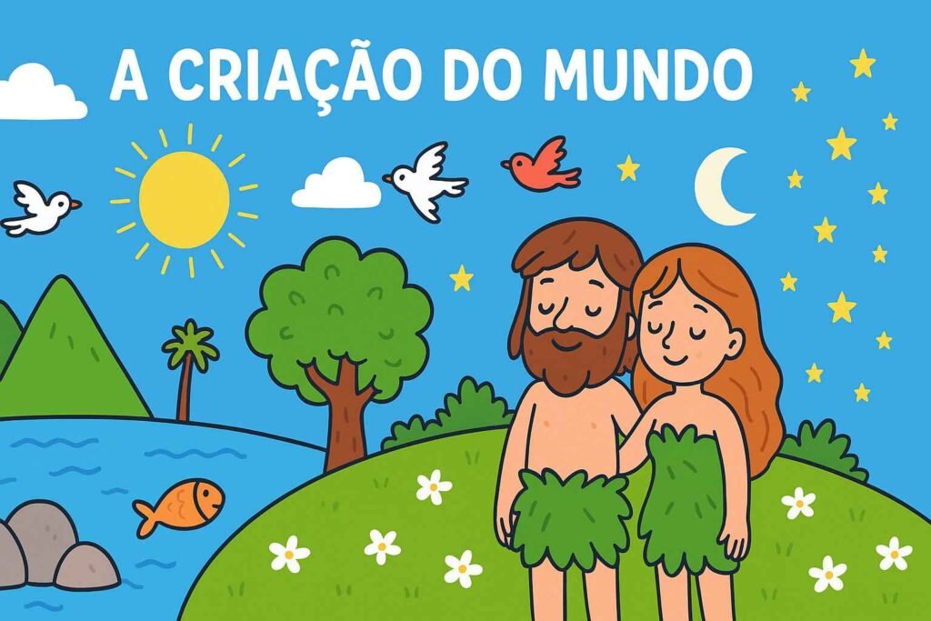 História bíblica infantil sobre a criação do mundo