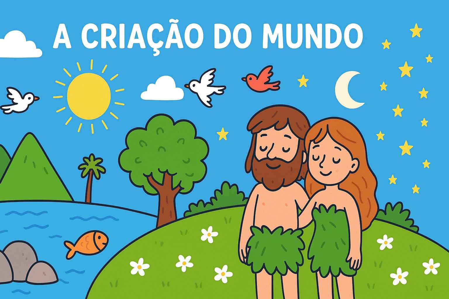 História bíblica infantil sobre a criação do mundo