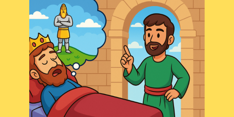 História bíblica infantil O sonho do rei Nabucodonosor e a coragem de Daniel
