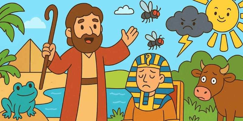 História bíblica infantil As pragas do Egito contadas para crianças