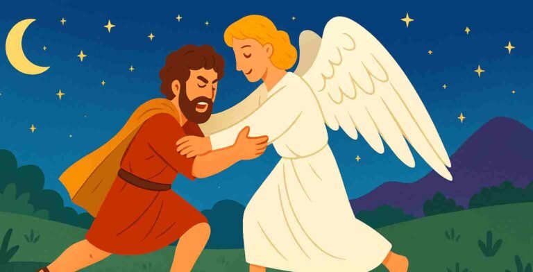 historia biblica infantil jaco luta com o anjo