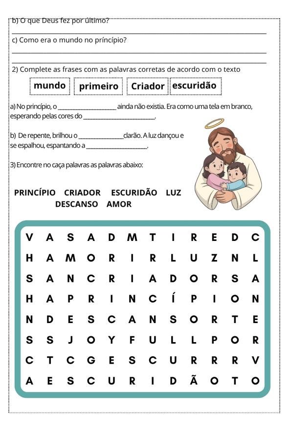 Histórias bíblicas infantil com atividades pdf colorido