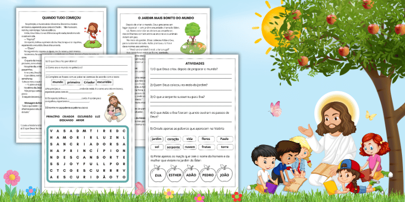 Histórias bíblicas infantil com atividades pdf grátis para baixar e imprimir