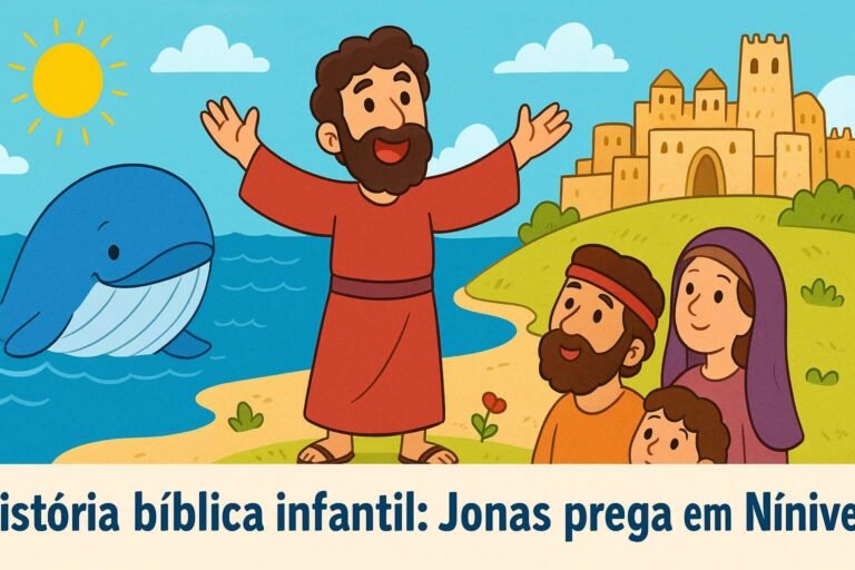 historia biblica infantil jonas prega em ninive