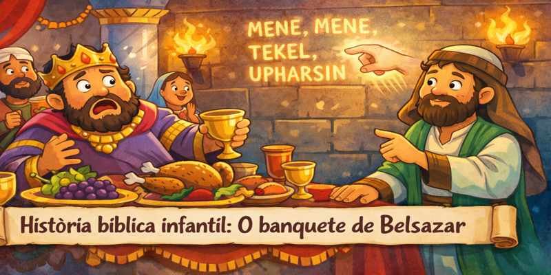 historia biblica infantil o banquete de belsazar