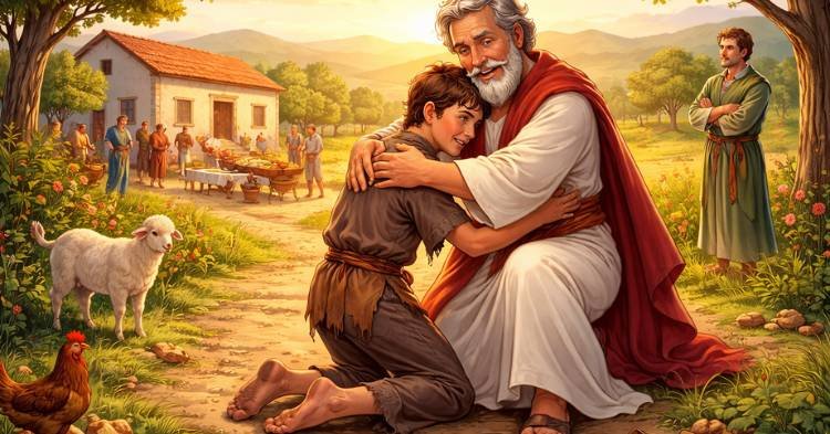 História Bíblica Infantil A parábola do filho pródigo