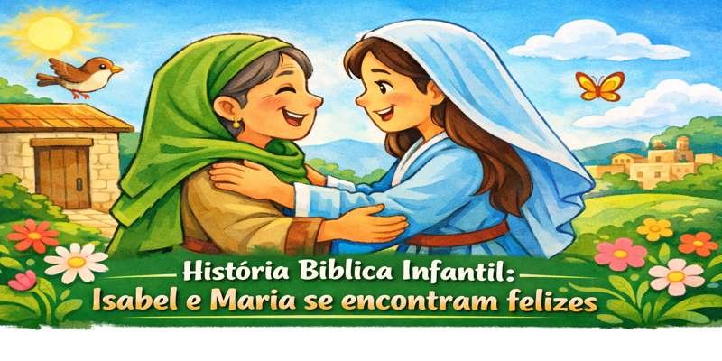 historia biblica infantil isabel e maria se encontram felizes