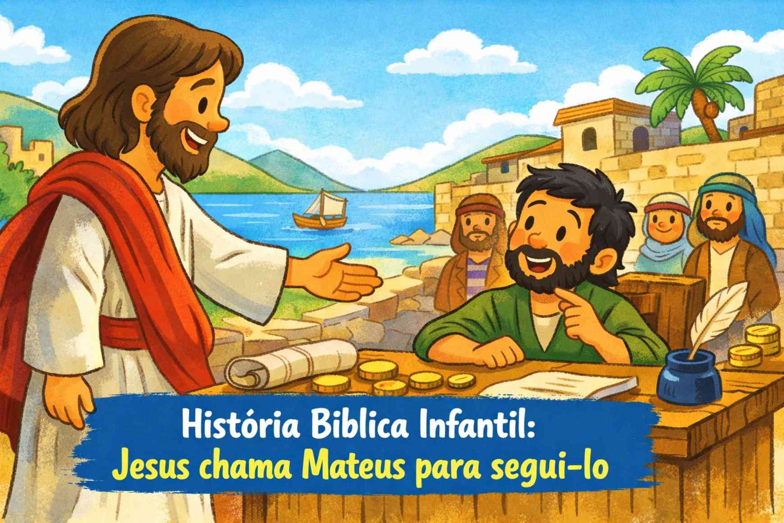 historia biblica infantil jesus chama mateus para segui lo