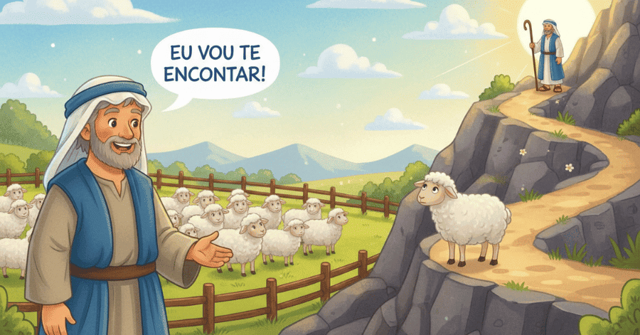 História bíblica infantil A parábola da ovelha perdida (1)