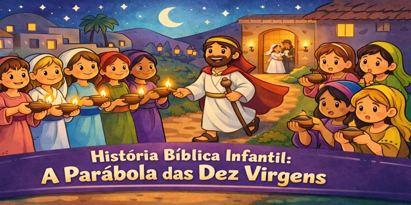 historia biblica infantil a parabola das dez virgens
